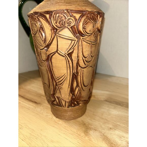 MCM Fratelli Fanciullacci Italian Ceramic Pottery Carved Female Form 13.25” Vase - Picture 8 of 16